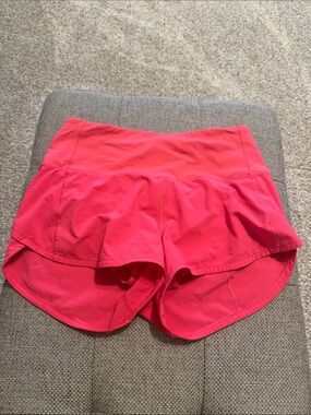 Women’s Pink Athletic Shorts - Lululemon 4 inch high waisted
